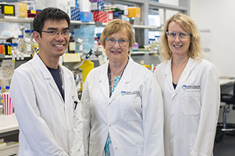 Smiling researchers