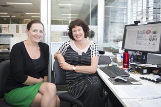 Dr Karen Dogget and Associate Professor Joan Heath at desk