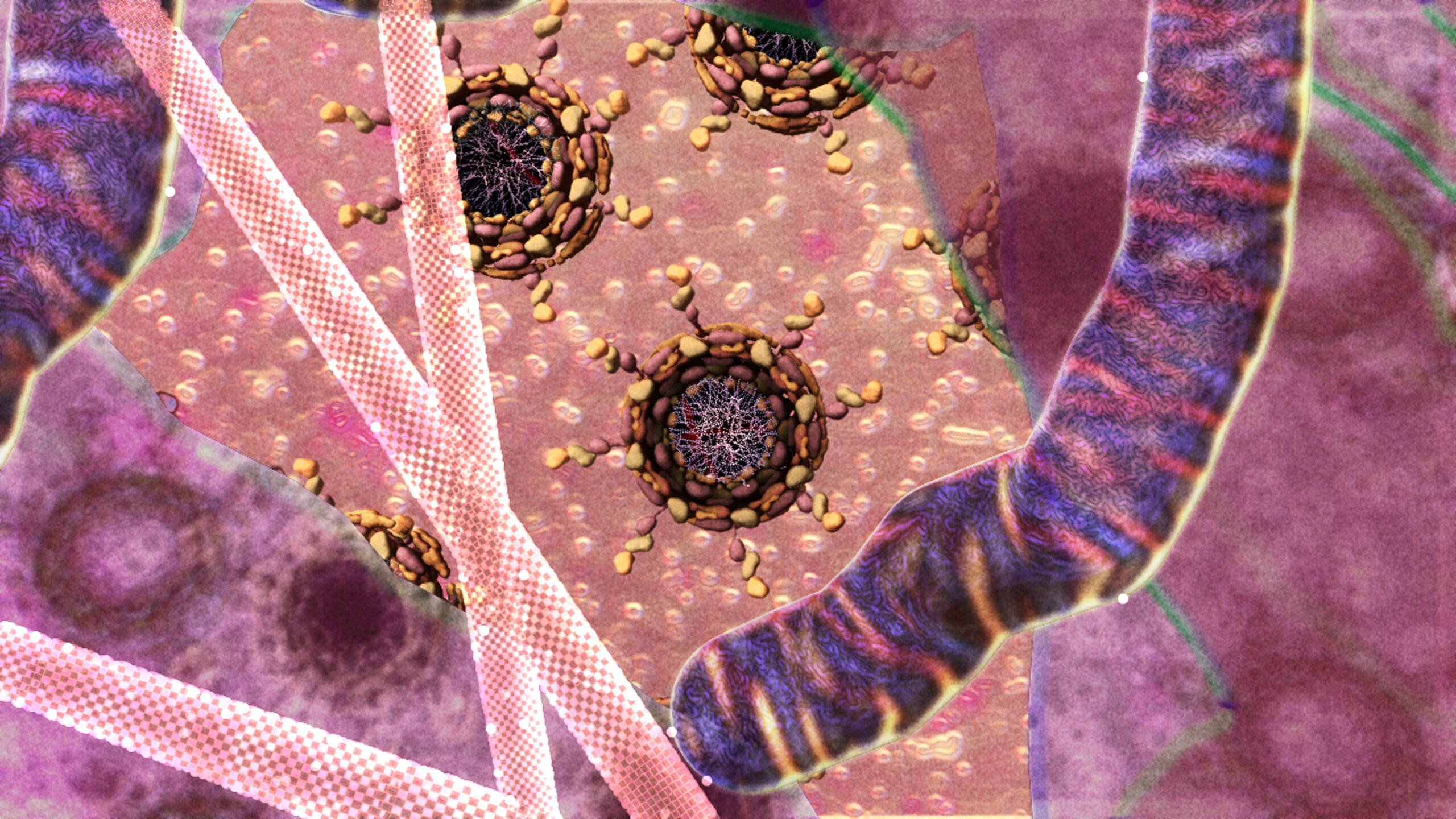 A model of a nuclear pore gateway to the interior of the nucleus.