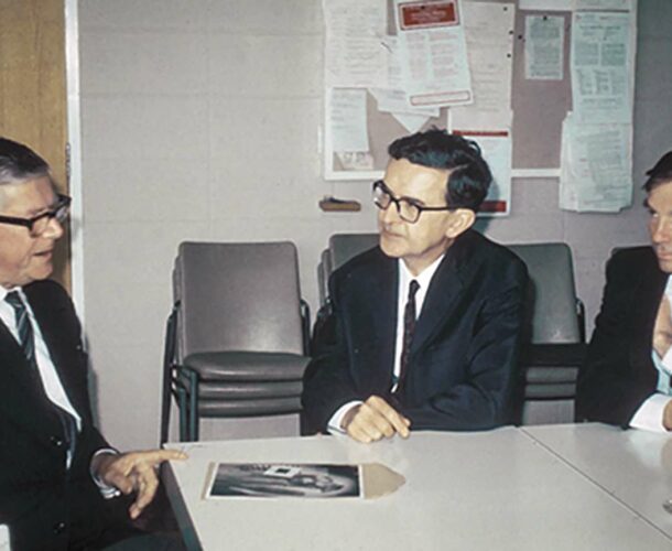 Macfarlane Burnet, Niels Jerne and Ian Mackay in discussion